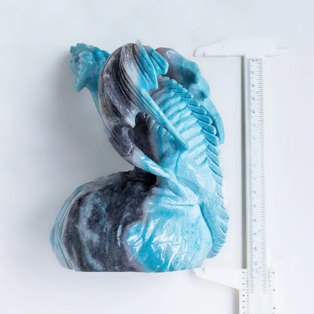 Wholesale Natural Hand Carved Trolleite Crystal Fly Dragon Skulls Folk Crafts Healing Stone For Hallowmas Decoration