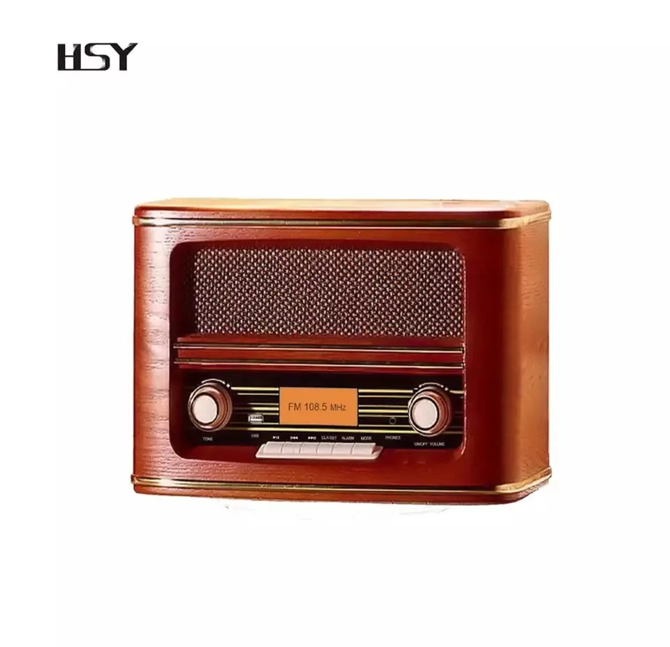 FM DAB-радио с деревянным корпусом, винтажный динамик для дома