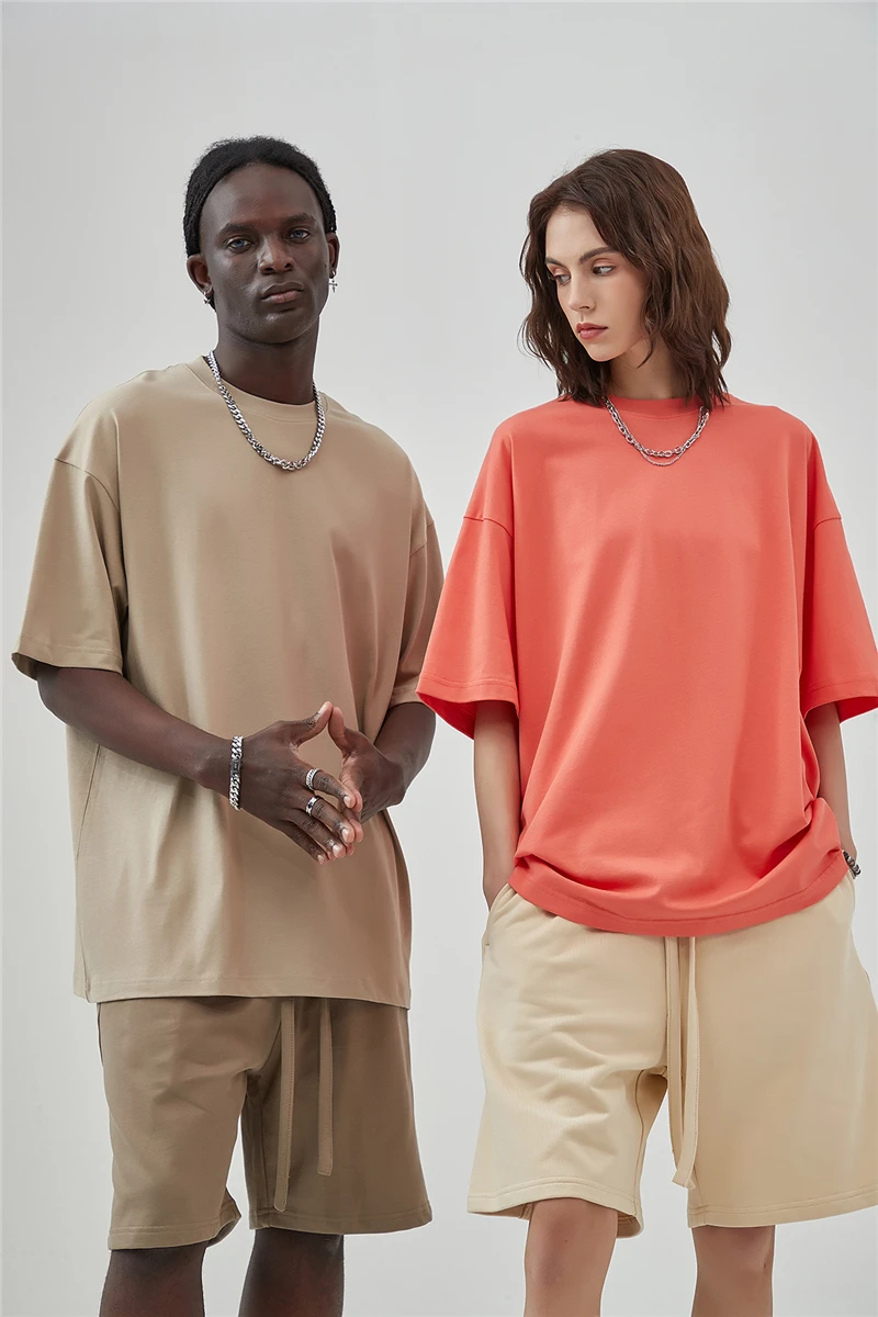 men and woman custom wholesale bulk oversize oversized cotton t-shirt  blank t-shirts man t shirt 2024 New