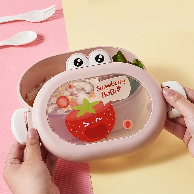 Colorful Cartoon Children Omie Box Lunch Food Grade Plastic Bento Lunch Box for Kids bpa free