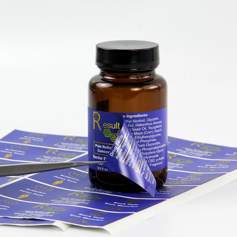 Biodegradable Two Side Printing  Self-adhesive Stickers Multi layer Cosmetic Ingredient Price Bottle Bottom Booklet Label