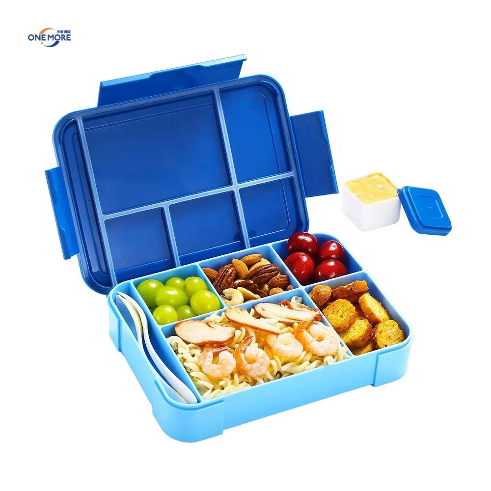 BPA Free Leak-Proof Bento Box for Adult Kids Durable Microwave Safe On-the-go Plastic Lunch Box