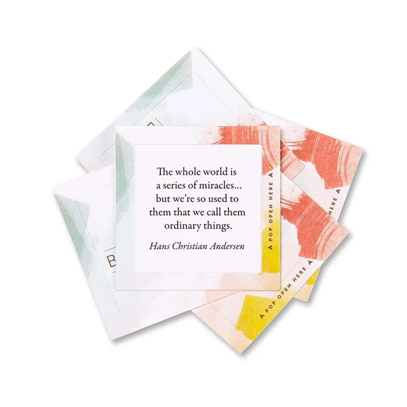 ThoughtFulls 30 поп-открытых карт, каждый с разными вдохновляющими сообщениями внутри визитных карт поп-открытые карты
