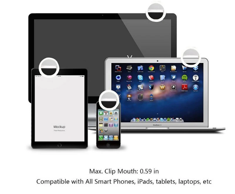 Wholesale Mobile Phone Selfie Led Flash Ring Light With Make Up Mirror