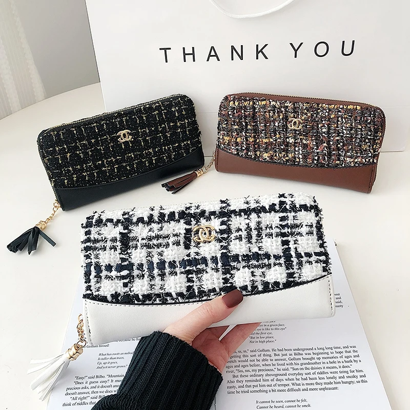 New Style  Large Capacity Clutch Purse  Women Wallet with Wrist Strap Females Long Zipper Cell Phone Women Wallet