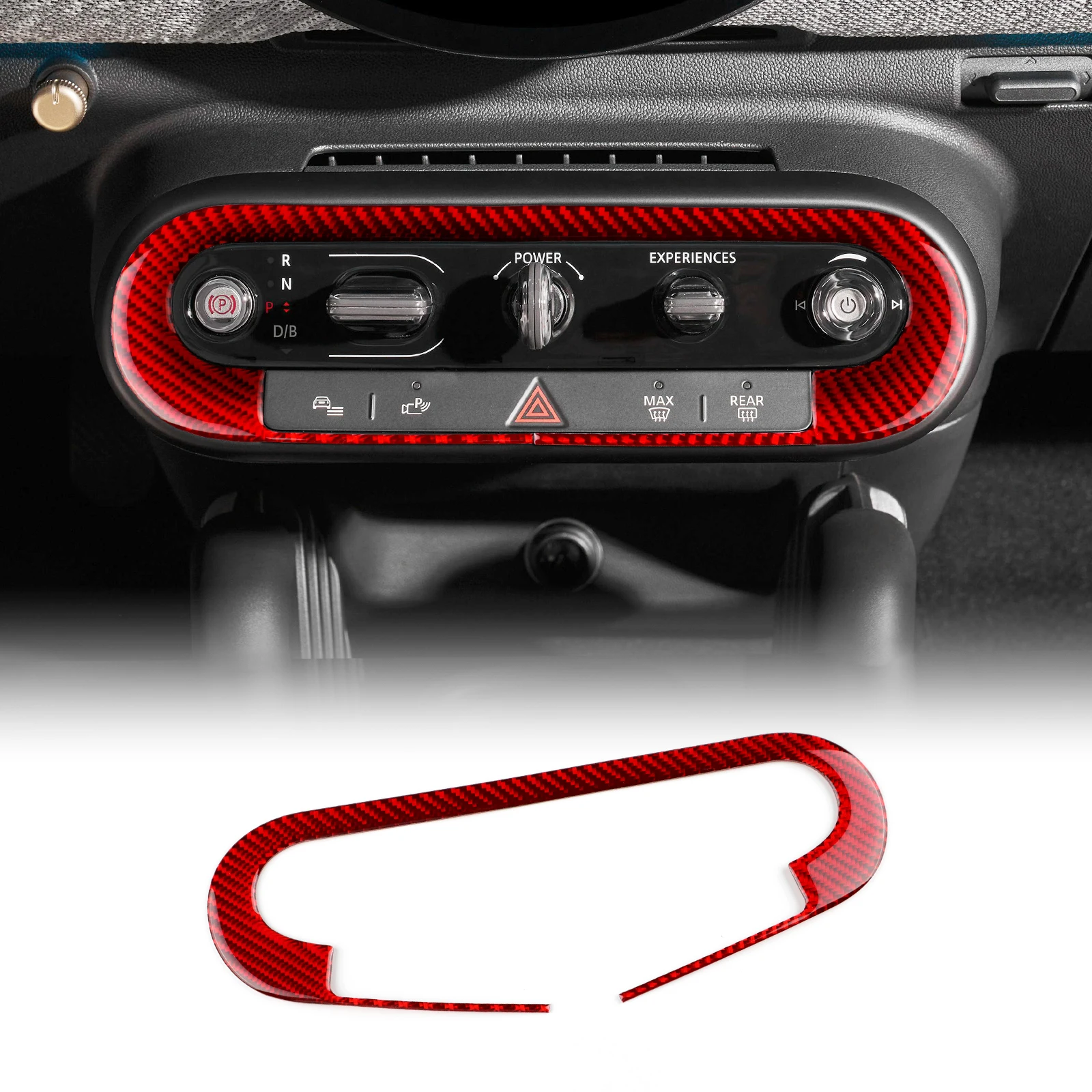For BMW Mini Countryman U25 F65 F66 F67 Cooper S E SE J01 EV J05 Aceman 2024 Car Central Control Button Frame Soft Carbon Fiber