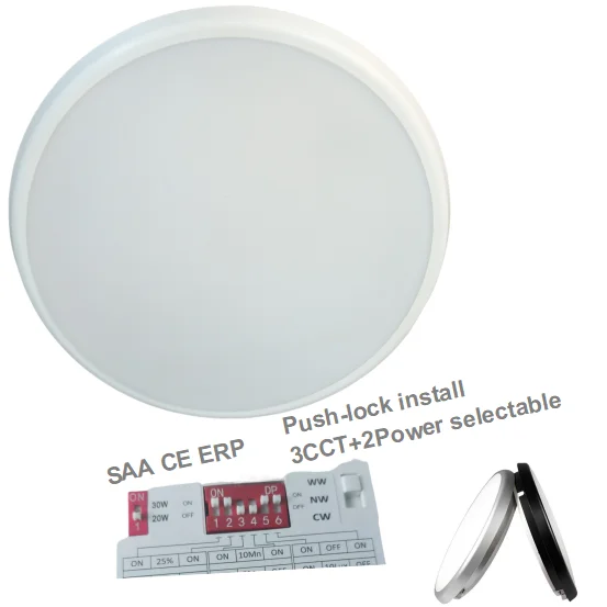 NEW DESIGN ! SAA CE tri max 2powers+ slim color changing led ceiling light color led oyster for bedroom