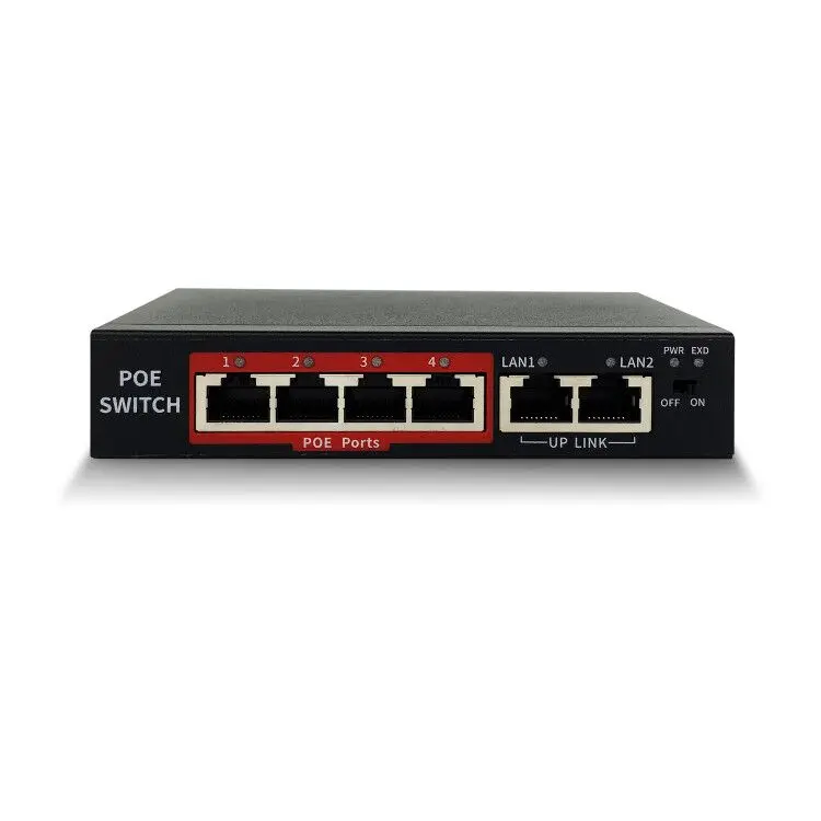 6 Port POE Switch Gigabit Ethernet Network Switch Standardized RJ45 Port IEEE 802.3 af/at for POE cameras