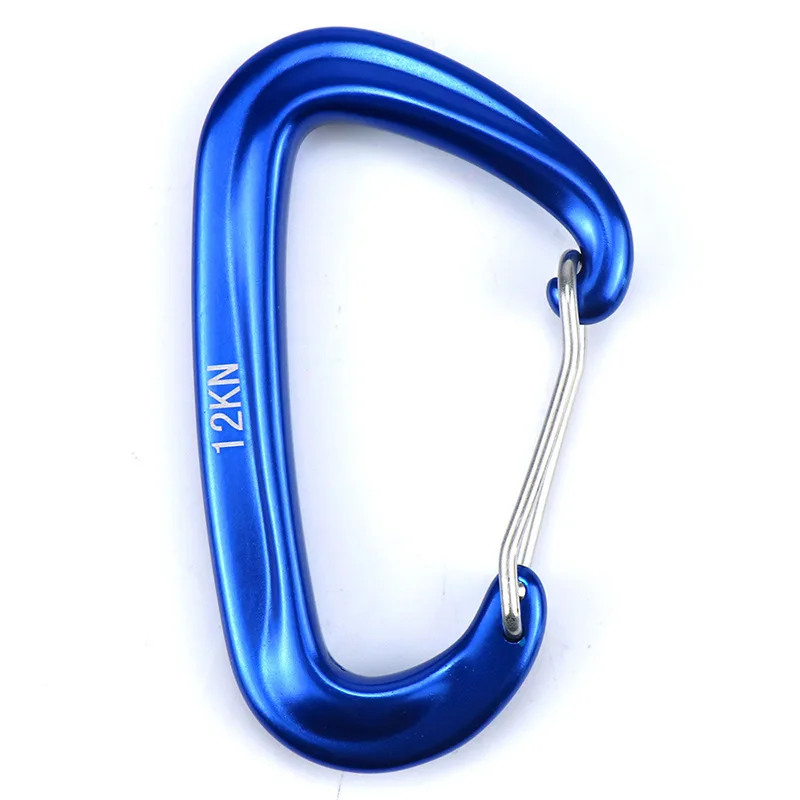 High quality 12KN 7075 aviation aluminum d-type hook climbing carabiner