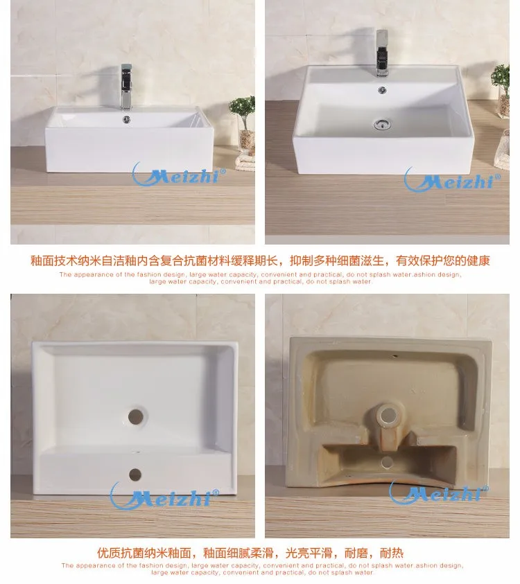 Bathroom above counter porcelain types of wash basins