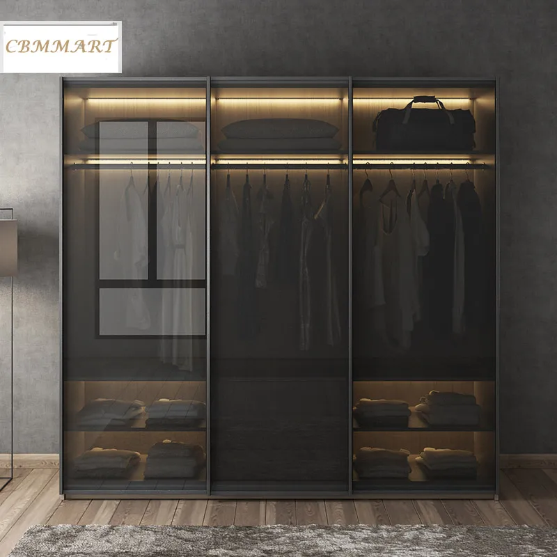 CBMMART стеклянная дверь спальня алюминиевый шкаф дизайн для