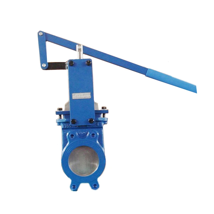 GGG40   Stainless Steel lever knife gate valve for powder industry  soft seal China factory direct sales