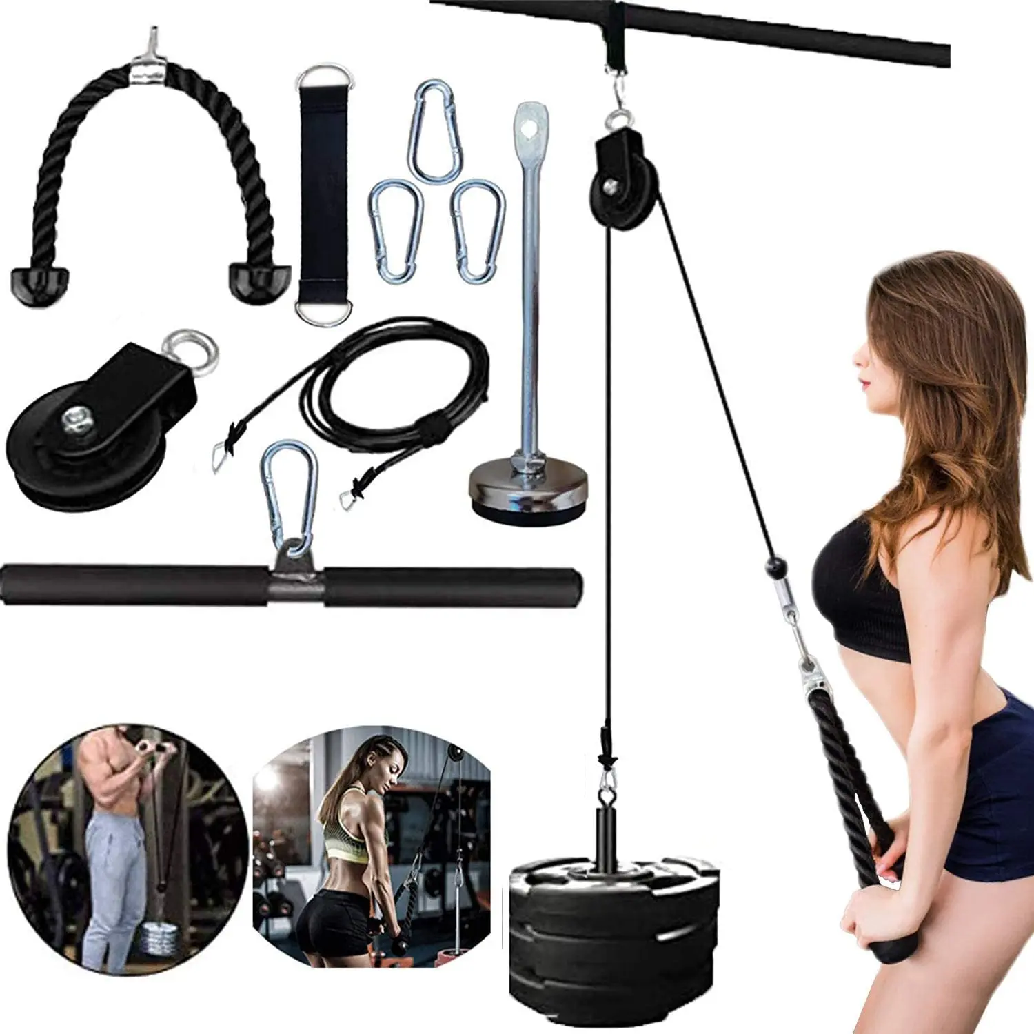 Pulley Cable Machine Men Women Professional Muscle Strength Fitness Equipment Training for LAT Pulldowns