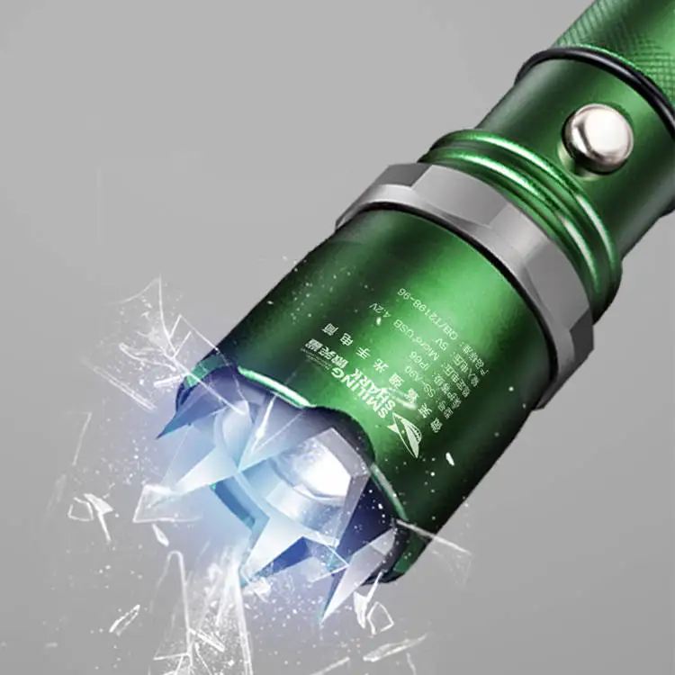 Input Output Camping Flashlight Waterproof 18650 Battery Flash Light Tactical Zoomable 5 Modes USB Rechargeable XHP50 LED Torch