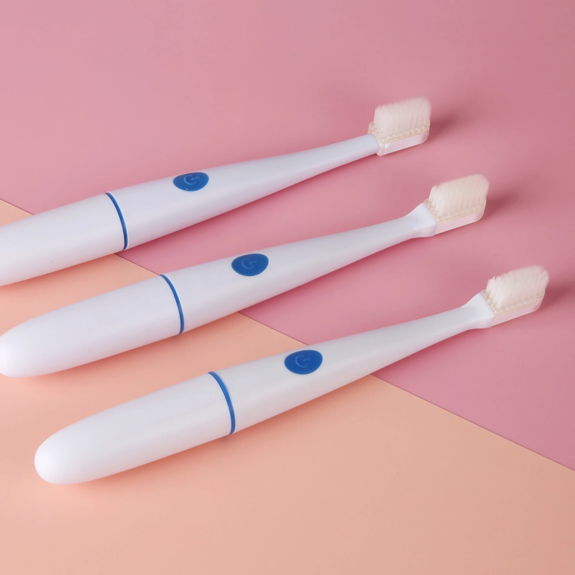 Oral care B type blue led vibration whiten teeth toothbrush led light kit refill charcoal brush head toothbrush