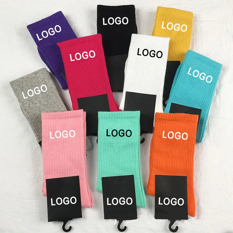 2022 Popular Custom Design Solid Color Multiple Colors Customized Socks with Logo