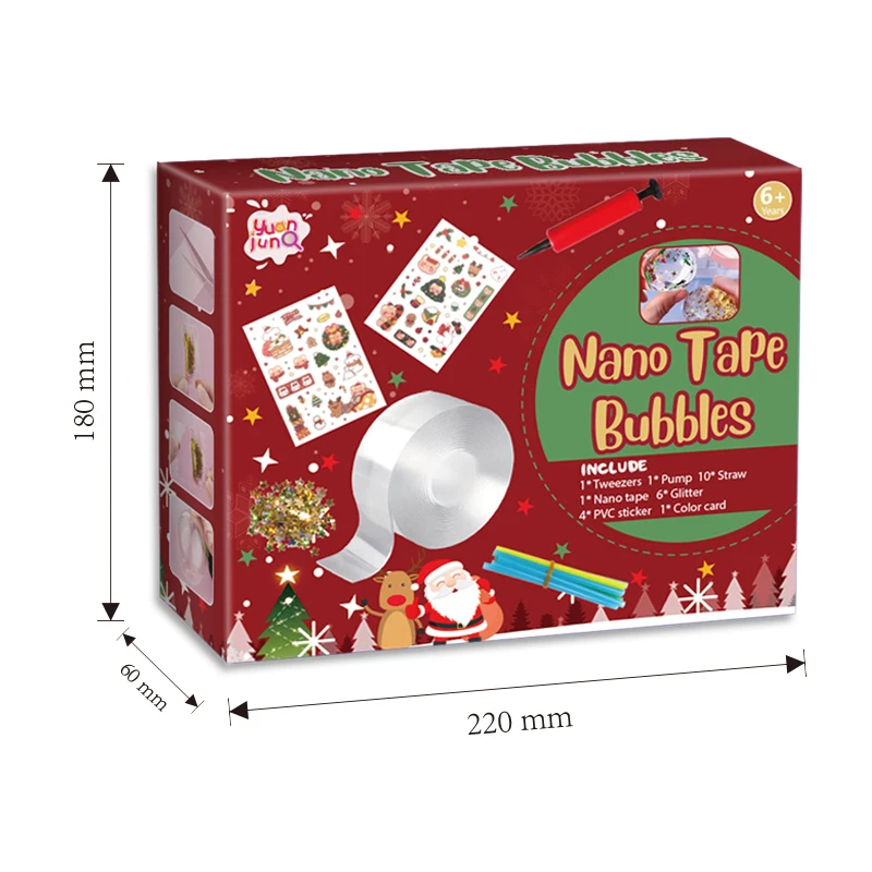 New Colorful Nano Double Sided Tape Kids Squeeze Toy Nano Tape Balloon Bubble Making Kit