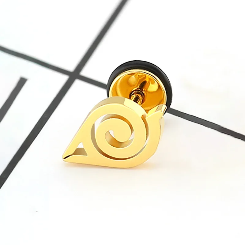 Hot Fashion anime cartoon Geometric stud earrings Simple light luxury Both men and women Metal earrings