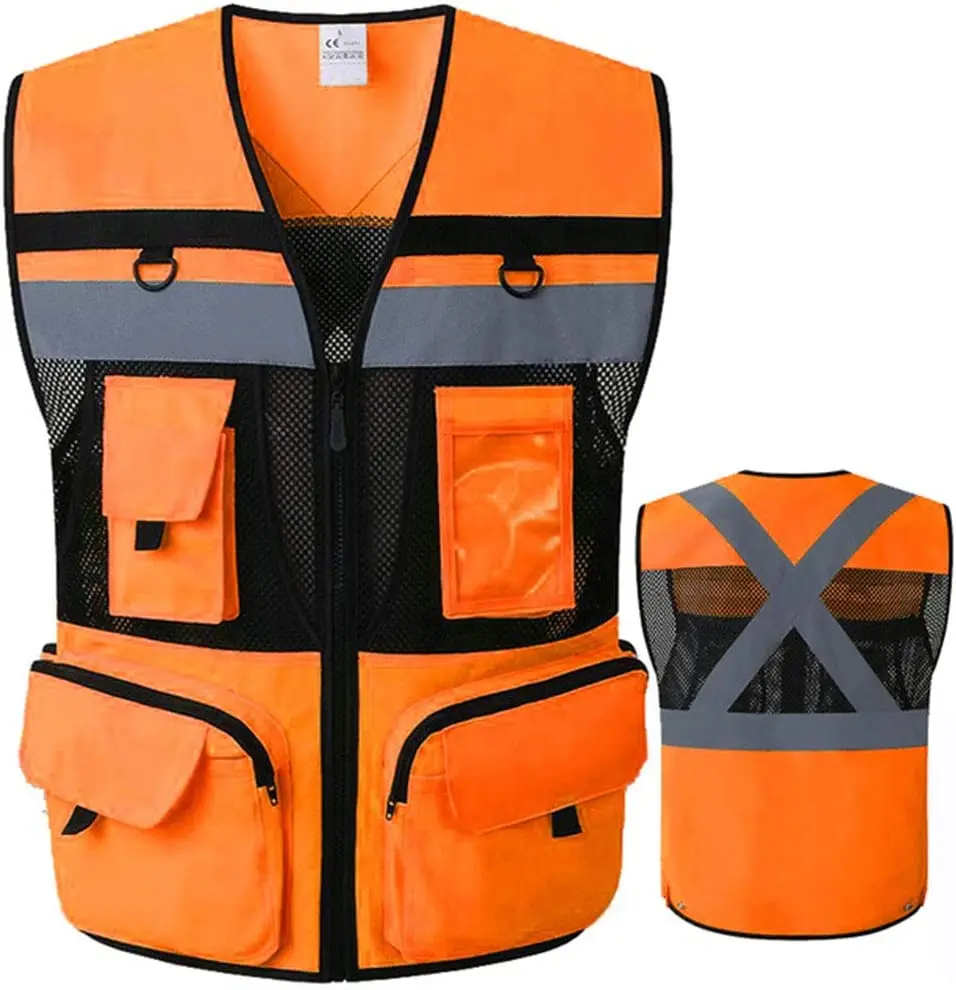 В наличии на складе, фабрика, недорого, небольшой минимальный заказ, Светоотражающие цветные защитные жилеты с высокой видимостью для рабочих