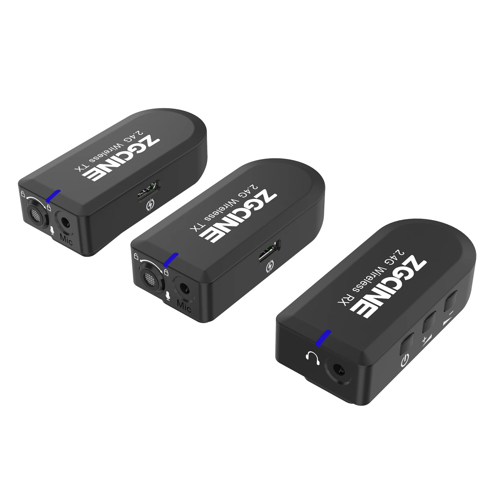 ZGCINE Compact Digital Wireless Microphone System 2.4GHz 1V2 With Built-in Condenser microphone for Video Recording Vlog