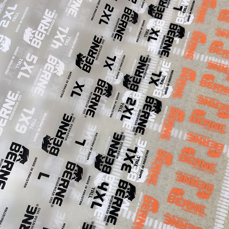 Garment tagless washing care label screen heat transfer printing for clothing