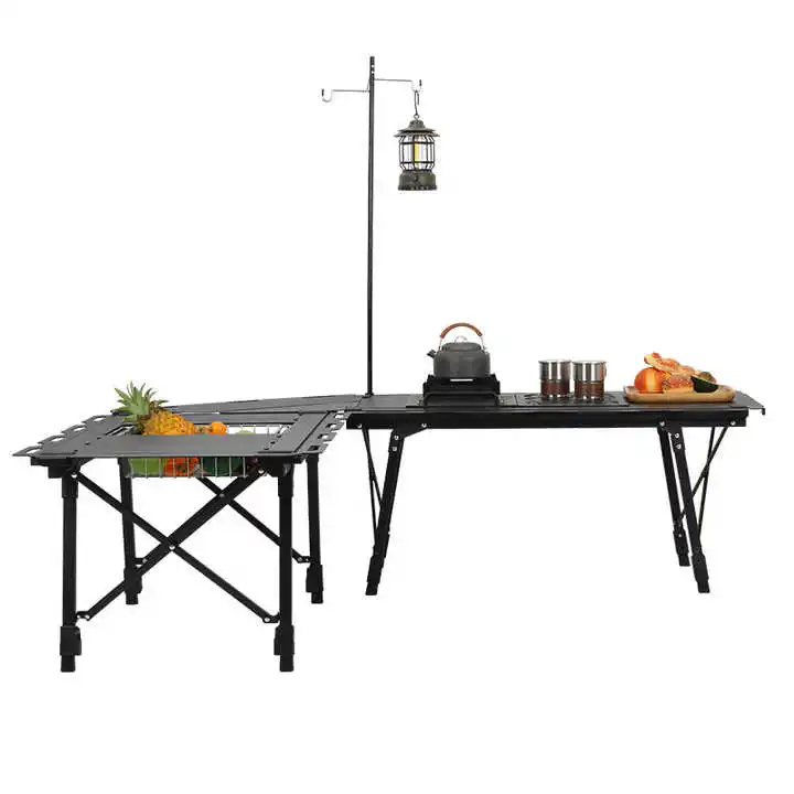 Outdoor Multifunctional Igt Table Lightweight Aluminum Roll Up Adjustable Picnic Collapsible Camping Grill Table