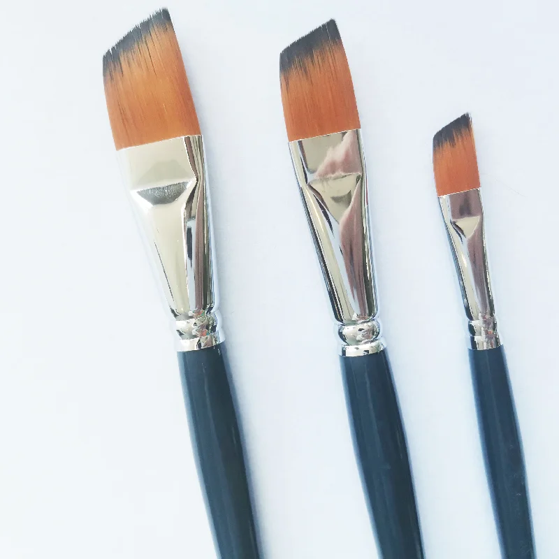 3pcs nylon hair oil painting brush professional artists painting brushes set professional angle brush