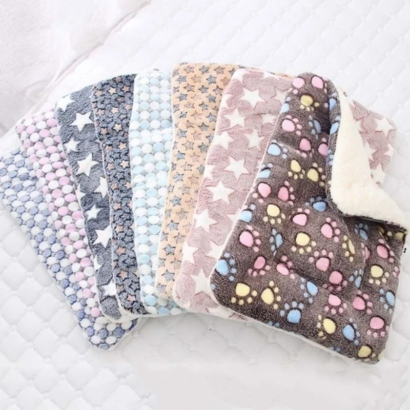 Popular 7 colors soft flannel pad thickened pet mat dog cat blanket
