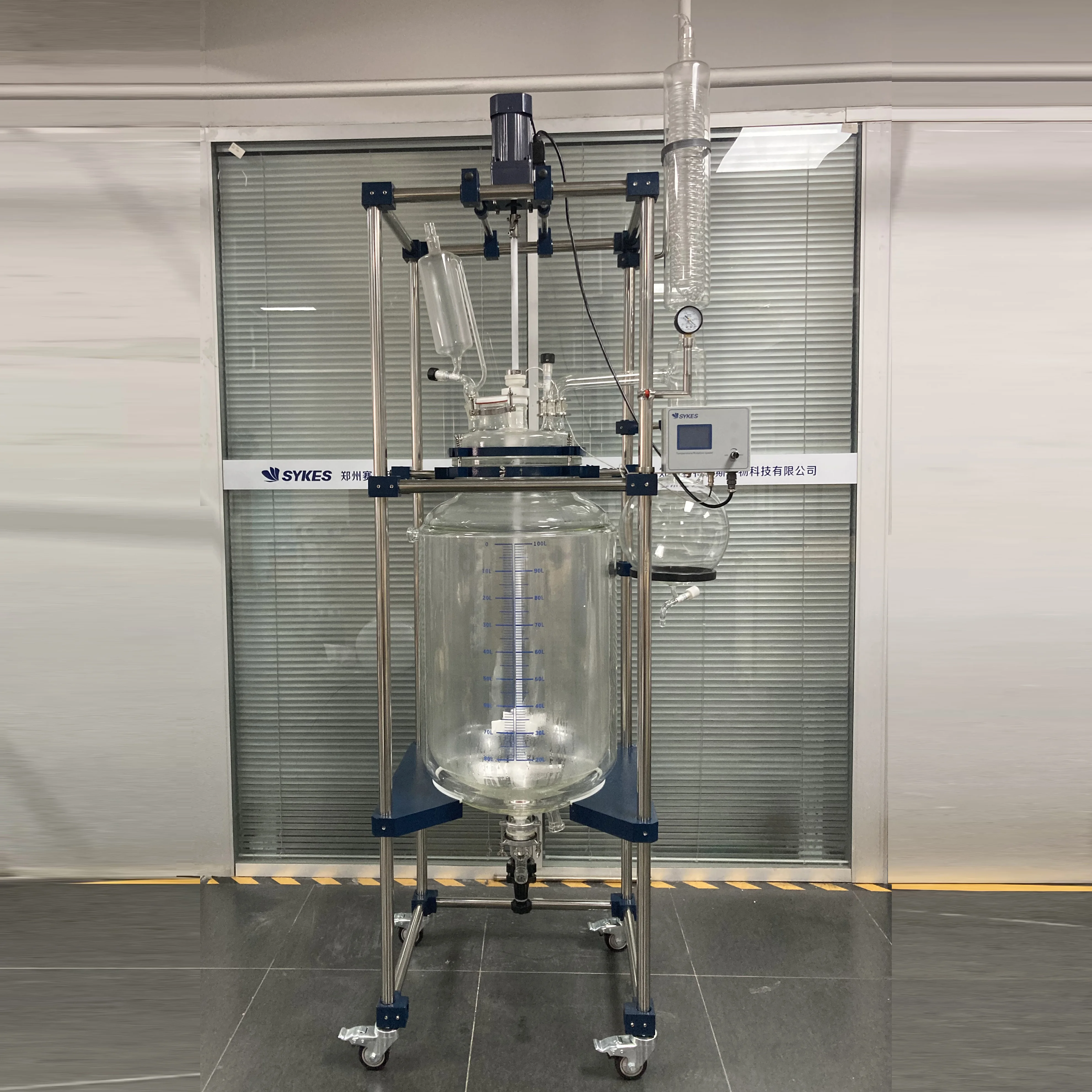 Утверждение CE 100 литр экспериментов два слоя химический стеклянный реактор покрытый кожухом цена