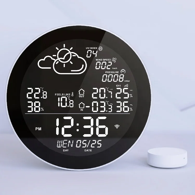 Digital Wireless Indoor Outdoor Weather Station WifiColour Home Smart Wetterstation Wifi Colour Weather Monitoring Station