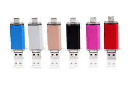 High quality 3 in 1 OTG Type C  Metal Usb flash drive Custom OEM logo USB 3.0 64GB 128GB pen drive metal USB flash sticks