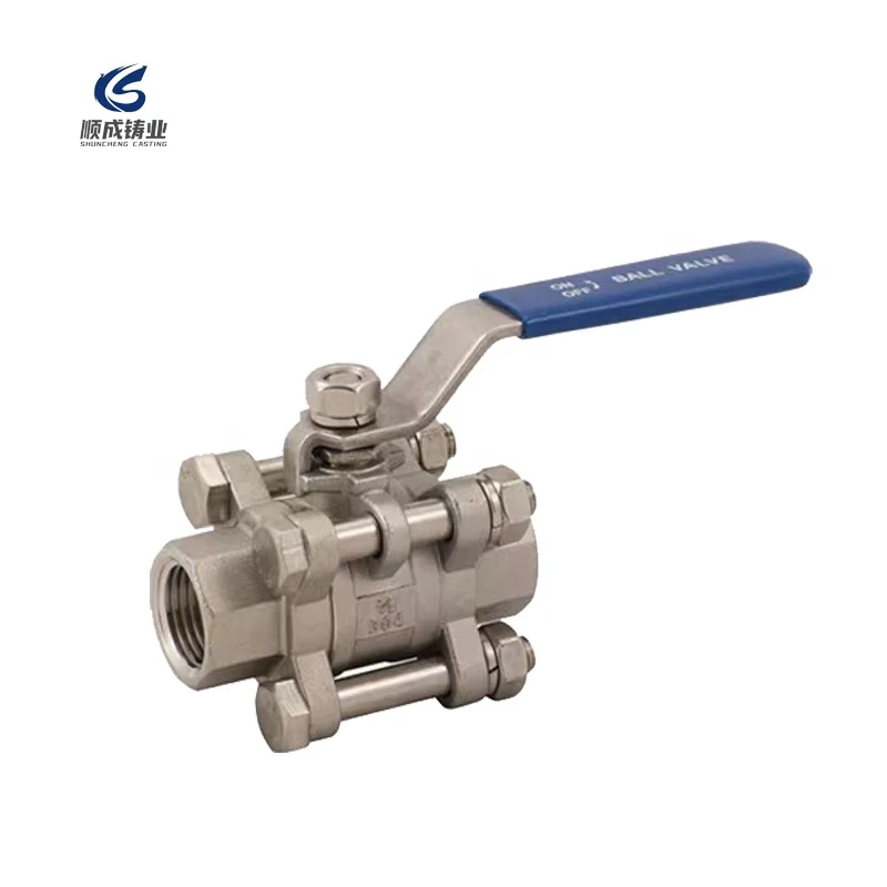 stainless steel ball valve Stainless Steel SS316 or SS304 1000psi 3 Pieces Casting ball valve