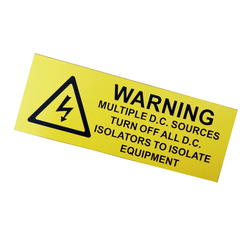 High Quality Plastic Photovoltaic System ABS PV Custom Solar Power Warning Label