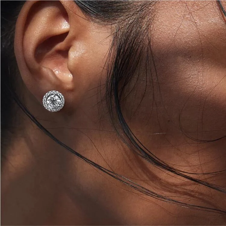  Joyeria бренд Aretes представляет дешевая оптовая продажа высокое качество круглые CZ кубический циркон бриллиант серьги гвоздики для женщин ювелирные изделия