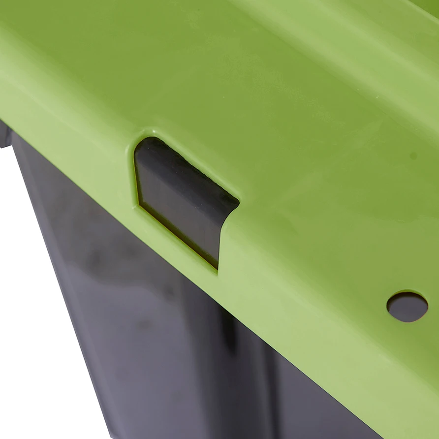 Customized 60l Stackable Plastic Heavy Duty Box with Green Lid