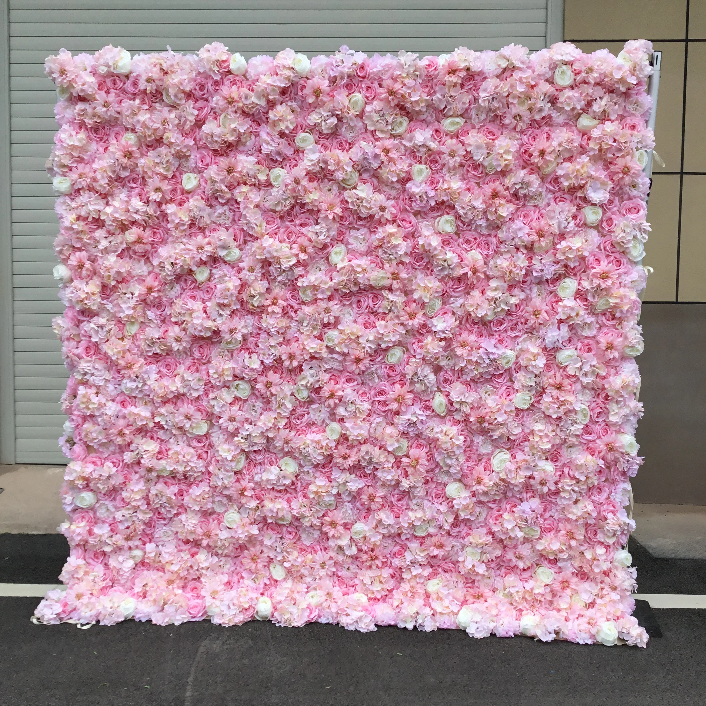 8*8FT Customized Backdrop Silk Artificial Decorative Flower Wall Real Touch Flowers For Decoration Wedding
