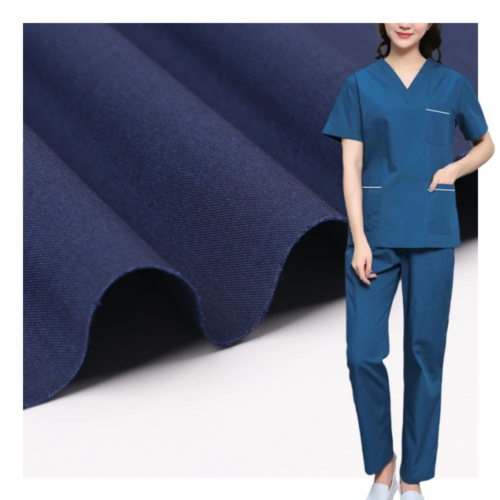 Manufacture scrub fabric for uniforms polyester cotton spandex fabric for scrubs