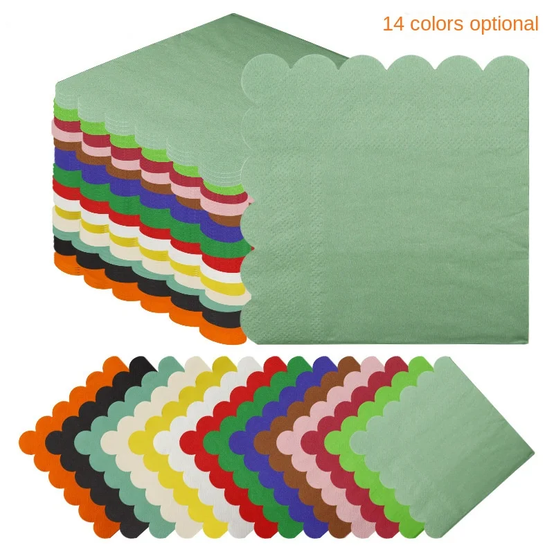 Factory Wholesale Disposable Lace Solid Color 25*25 Paper Napkin Birthday Party Tableware & Table Decoration Supplies