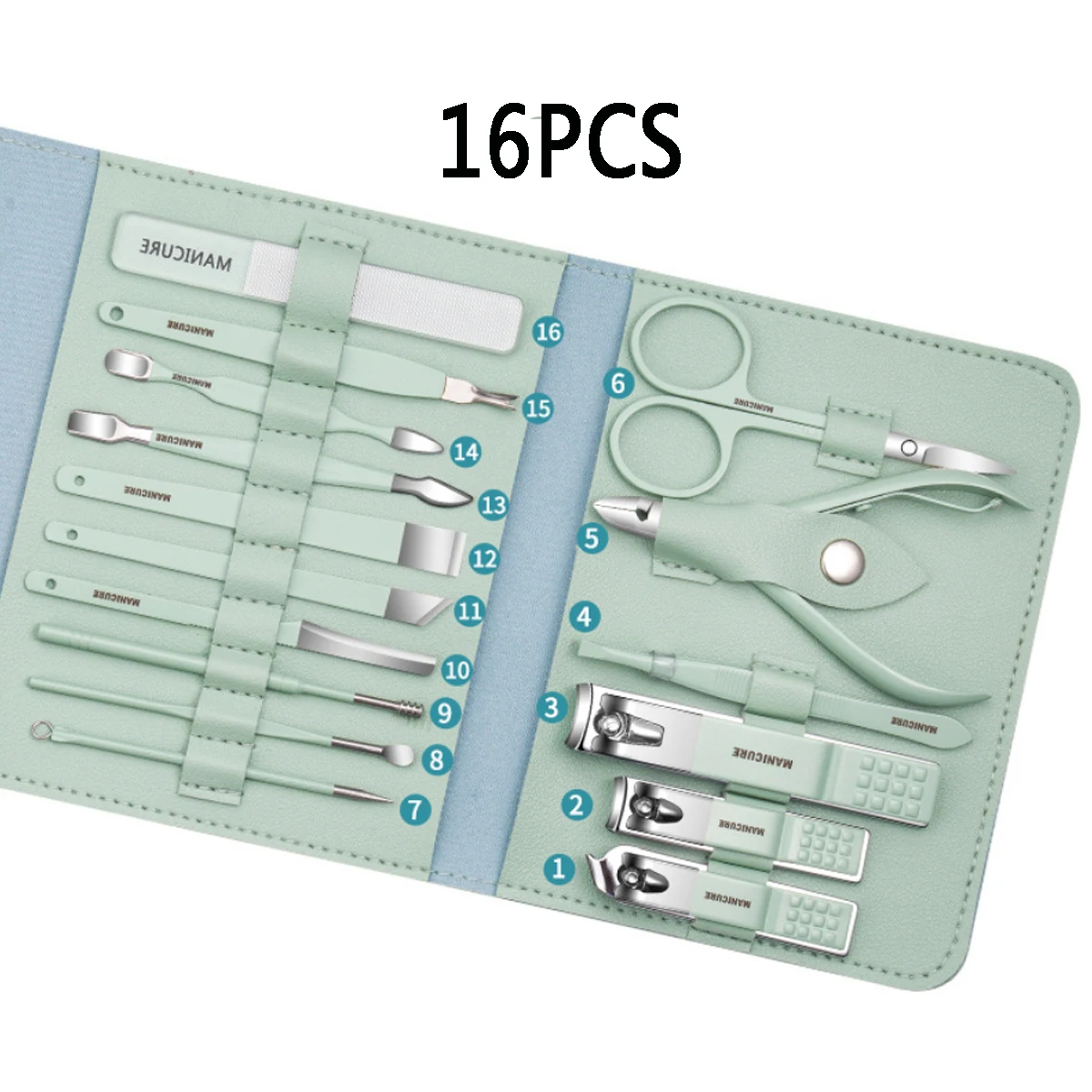 Factory hot sale professional popular beauty set pedicure tools 16 pcs manicure set