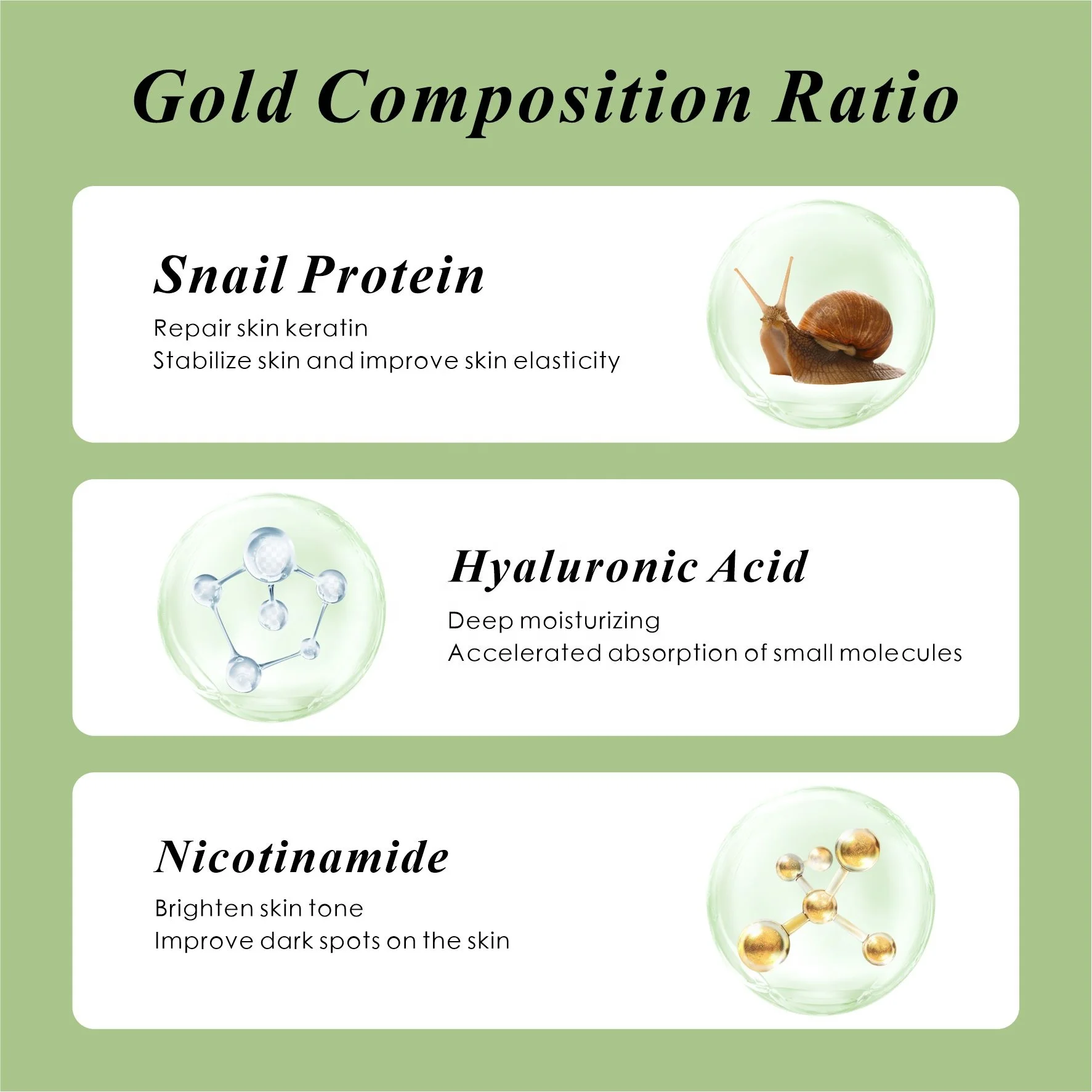 Factory Wholesale OEM Snail Moisturizing Cream With VitaminB3 Face Cream & Lotion Firming Anti Wrinkle Whiten Snail Face Cream