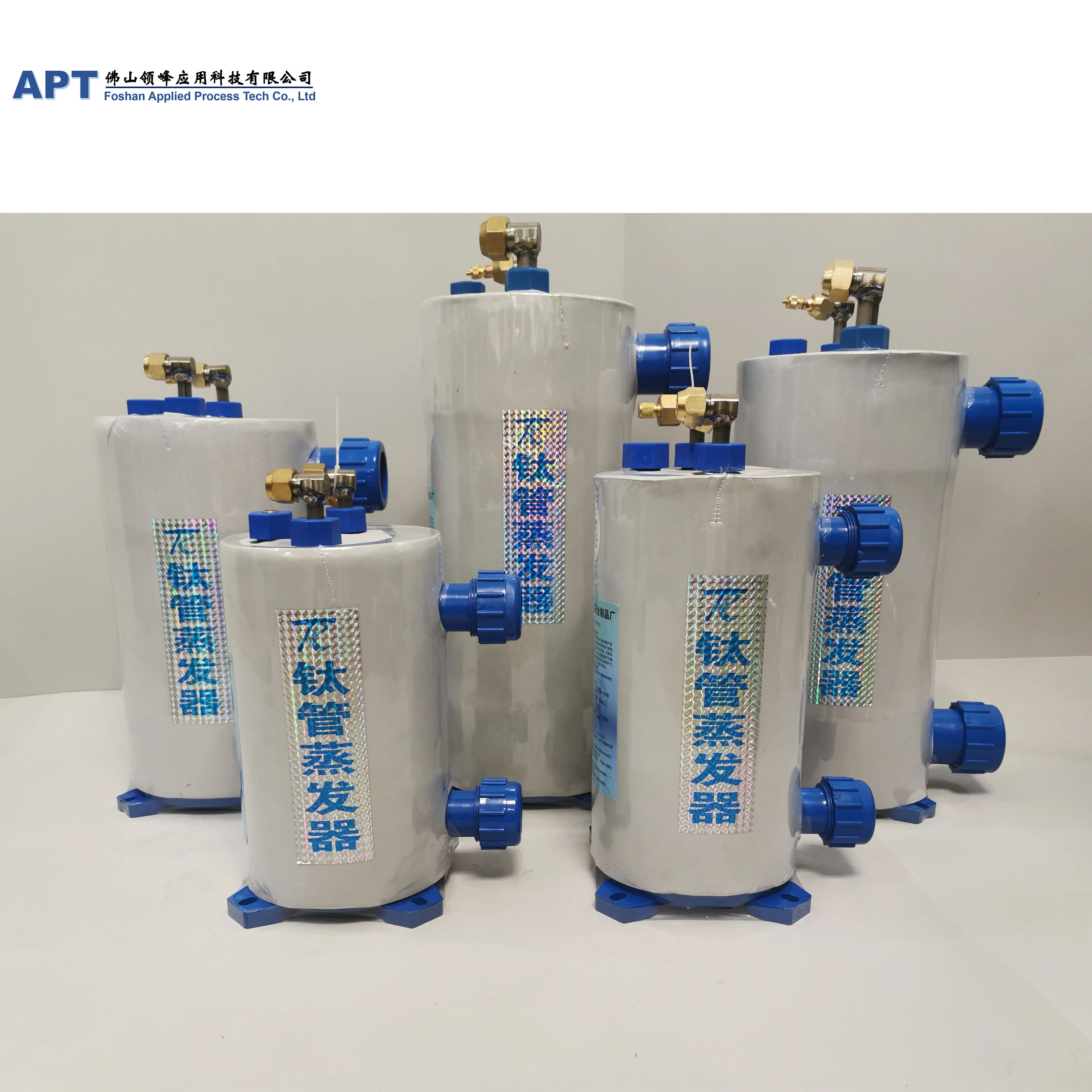 
OEM-design Ti shell and tube refrigeration parts price for fish tank water cooled evaporator for chiller 1.75kw 