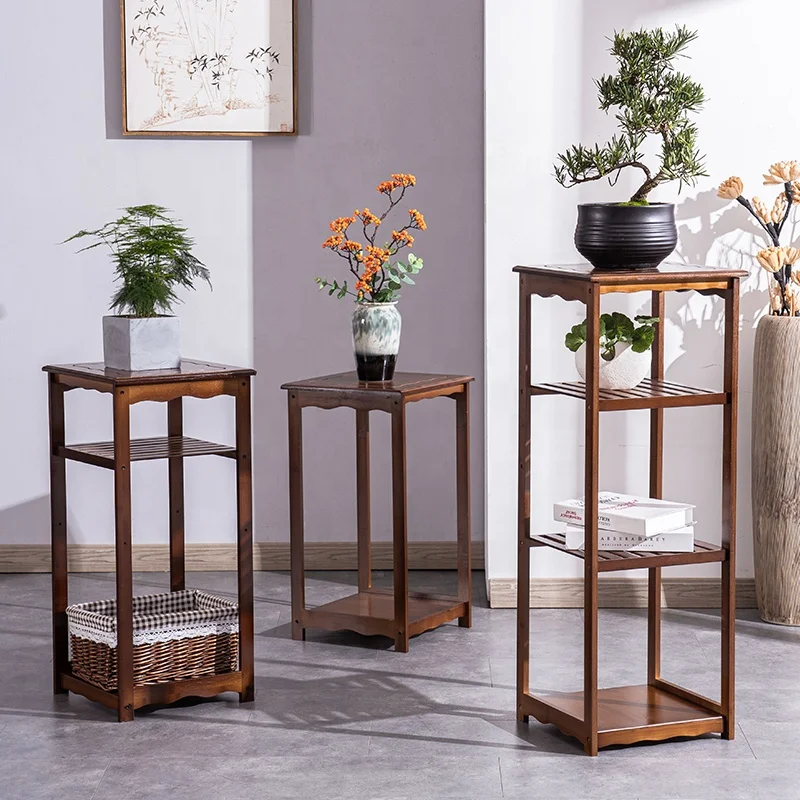 
Haichuan Modern Natural Bamboo plant stand Wooden Living Room Cabinet Flower Stand on sale 