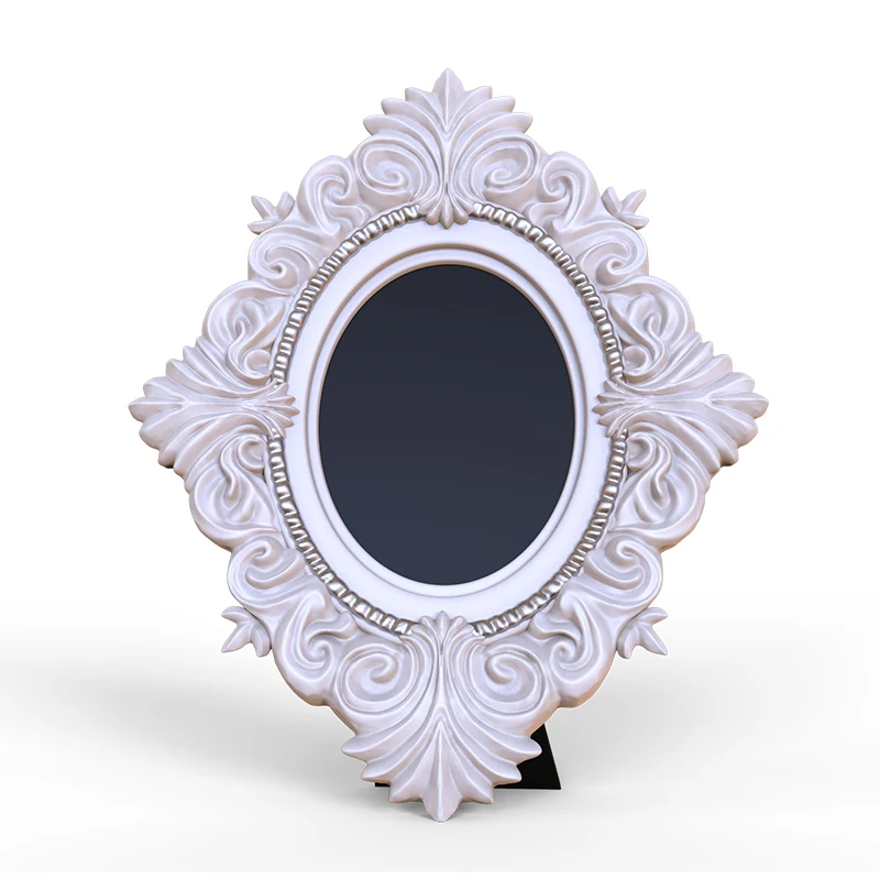 Custom new handwork resin craft desktop mini white ornate photo frame nordic home decoration vintage wall a4 3d picture frame