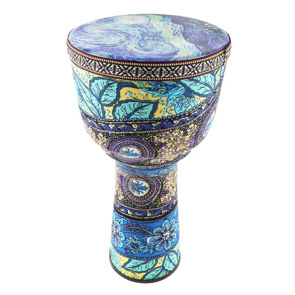 8.5 Inch Beautiful African Djembe Drum Colorful Cloth Art ABS Barrel PVC Skin for Children Hand Drum Musical Instrument
