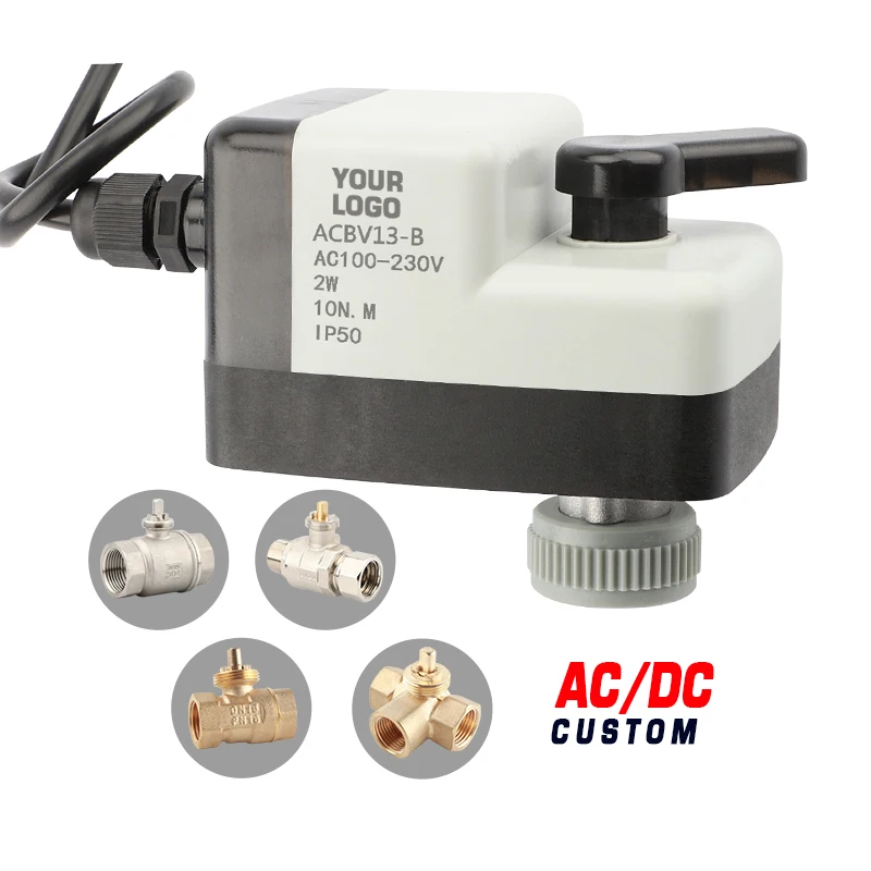 OEM Supported DN40 3-way Electric Water Ball Valve Controlled Brass Plastic Normal Temperature Home Home Kitchen DC12V DC24V