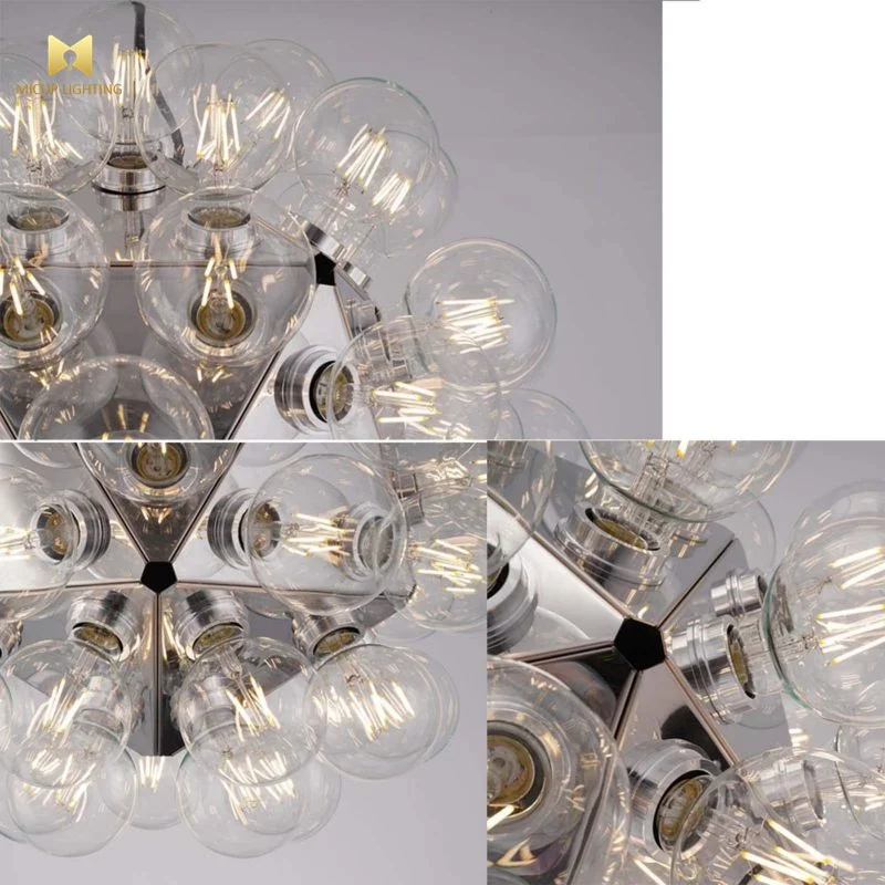 Simple New Design Italian Ceiling Pendant Light Transparent Bubble Chandelier for Living Room Lobby Hotel Decoration