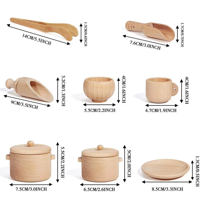 Wholesale 8 Pcs Happy Wooden Kitchen Toy Cooking Kitchen Set Toys For Kids