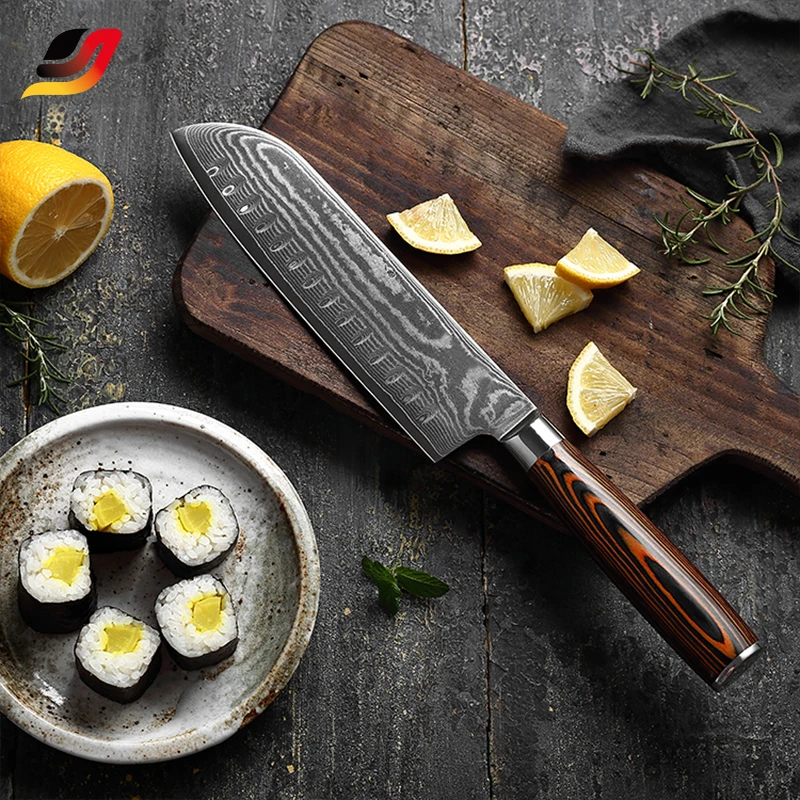  Damascus Santoku Knife Hot Sale Pakka Wood handle VG-10 67