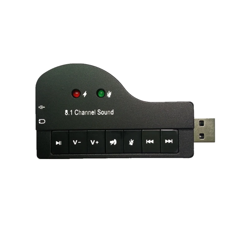  Звуковая карта в форме пианино USB звуковая 8 1 каналов внешняя для Win XP/7/8 Android Linux MacOS 3D гарнитура
