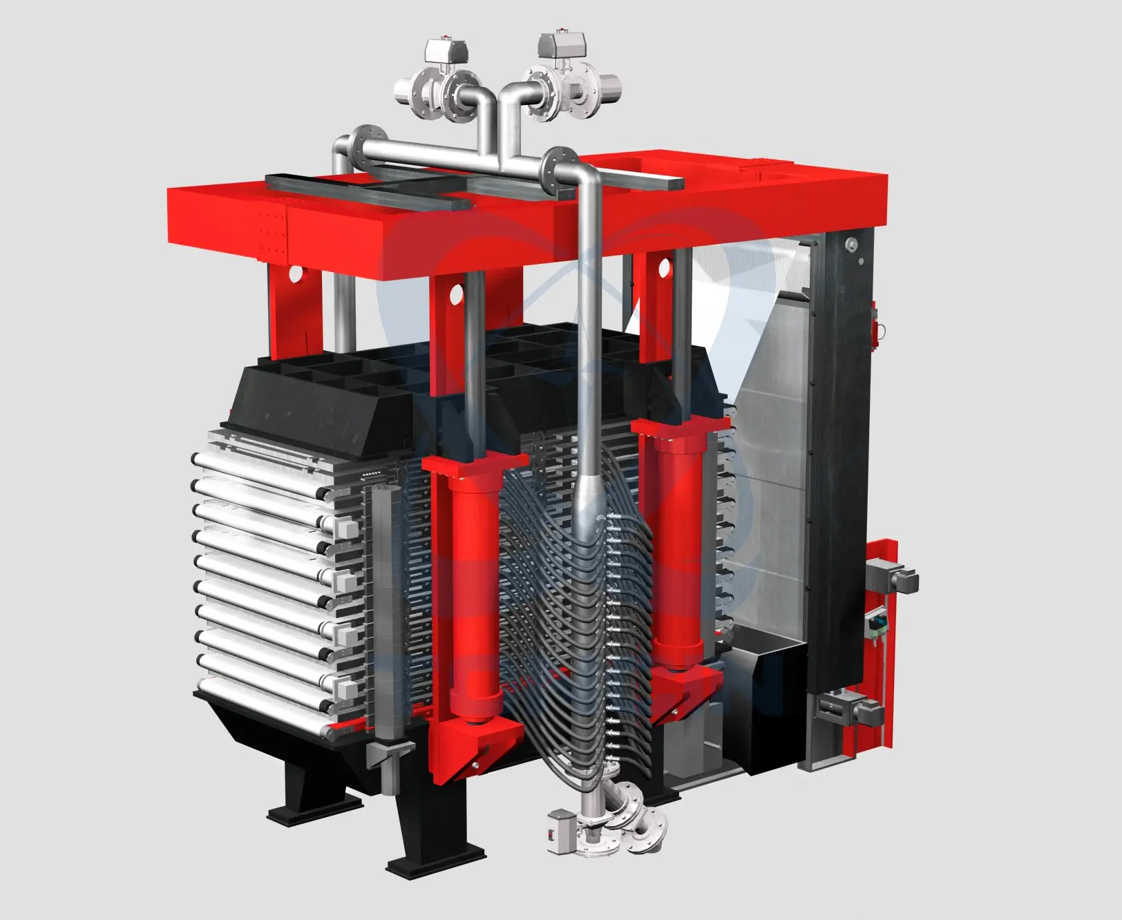 Toncin wastewater treatment tower filter press vertical press filter